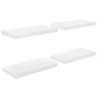 VidaXL Wandschappen zwevend 4 st 50x23,5x3,8 cm mdf hoogglans wit - thumbnail