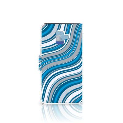 Samsung Galaxy A6 2018 Telefoon Hoesje Waves Blue Samsung Galaxy A6 2018 Telefoon Hoesje Waves Blue