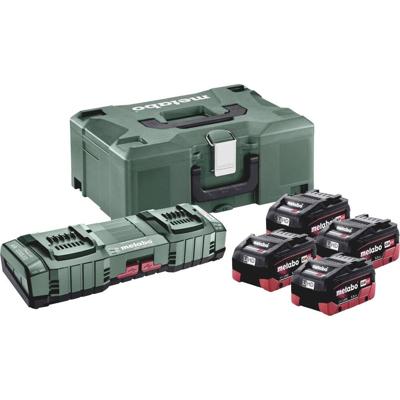 Metabo Basic-Set 4x LiHD 5.5Ah ASC 145 DUO 685180000 Lader voor accupacks Incl. 4 accus, Incl. koffer