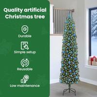 VidaXL Kunstkerstboom groen 240 cm pvc en staal en kunststof - thumbnail