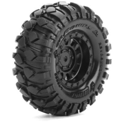 Louise CR Rowdy 1/18 & 1/24 Scale 1.0 Crawler Tire Super Soft / Black Rim - Hex 7mm