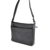 2 vaks cross-over schoudertas ritstas Soft Navy-zwart - thumbnail