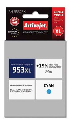 Activejet AH-953CRX inkt (vervanging HP 953XL F6U16AE; Premium; 25 ml; blauw)