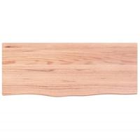 Wastafelblad 100x40x(2-6) cm behandeld massief hout lichtbruin - thumbnail