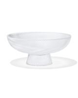 HEMA Schaal op voet Ø23x12cm Bergen glas twist reliëf (transparant) - thumbnail
