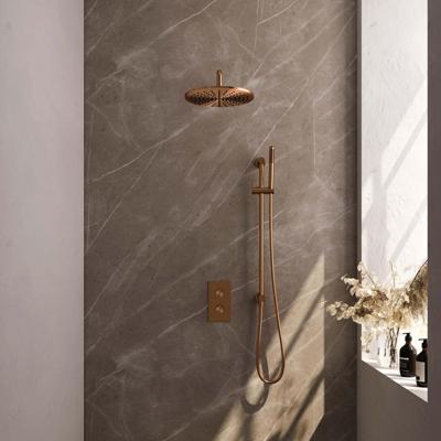 Copper Edition thermostatische regendouche SET 40 met handdouche en glijstang, koper geborsteld PVD