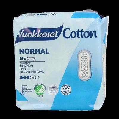 Vuokkoset Maandverband normaal organisch katoen 14 Stuks