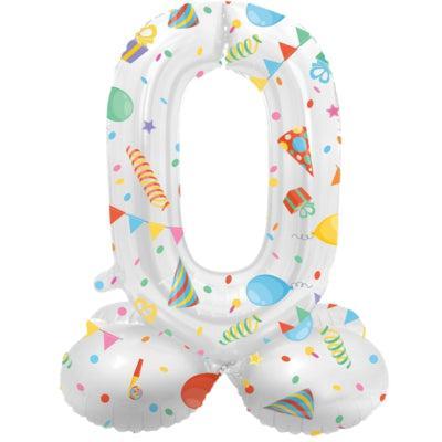 Folat folieballon staand 0 joyful party 41 cm | 20 stuks