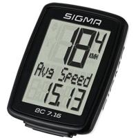 Sigma BC 7,16 Kilometerteller 7 functies - Zwart - thumbnail