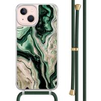iPhone 13 hoesje met groen koord - Green waves - thumbnail