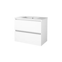 Badmeubelset Aquasplash Salt 80x46 cm Greeploos 2 Lades Met Wastafel 1 Kraangat Ice White Aquasplash - thumbnail