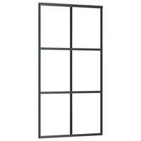 VidaXL Schuifdeur 102x205 cm esg-glas en aluminium zwart - thumbnail