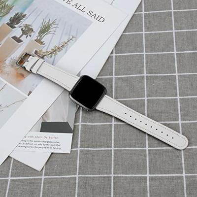 Fitbit Versa 3/4 & Sense 1/2 leren bandje - Wit