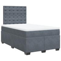 Boxspring met matras fluweel donkergrijs 120x200 cm - thumbnail