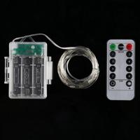 5m zilver koperdraad string licht 50 LEDs 3 x AA batterijen vak Fairy lamp decoratieve licht met afstandsbediening DC 5V - thumbnail