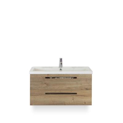 Seville Badmeubelset 100 cm - Natuur Eiken - Wastafel Djazz 1 kraangat