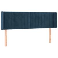 Hoofdbord met randen 147x16x78/88 cm fluweel donkerblauw - thumbnail
