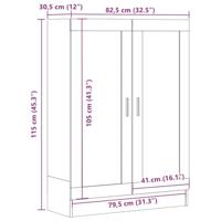 Boekenkast 82,5x30,5x115 cm bewerkt hout artisanaal eikenkleur - thumbnail