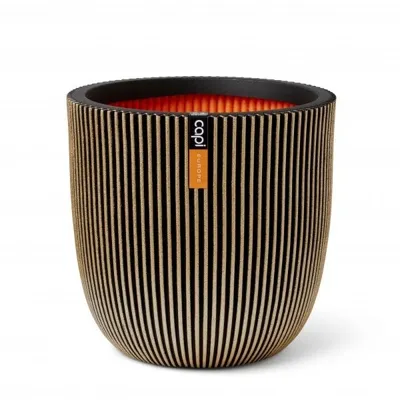 Pot bol Groove H34 cm zwart goud bloembpot Capi Europe - Capi europe