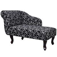 Chaise longue stof zwart en wit - thumbnail