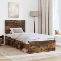 Bedframe Gerookt eiken 90 x 200 cm Massief grenenhout - thumbnail