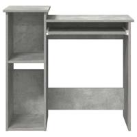 Bureau met schappen 84x40x78 cm bewerkt hout betongrijs - thumbnail