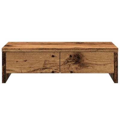 Monitorstandaard met lades 50x27x15 cm bewerkt hout oud hout