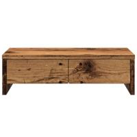 Monitorstandaard met lades 50x27x15 cm bewerkt hout oud hout - thumbnail