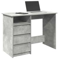 Bureau 102x50x75 cm bewerkt hout betongrijs - thumbnail