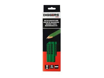 Diggers Schrijnwerkerspotlood | 24cm | Groen | 12 Stuks - DIG401
