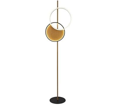 Searchlight Design vloerlampCurio zwart met hout - EU36302-1BK