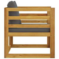 Tuinstoel met donkergrijze kussens massief acaciahout - thumbnail