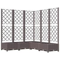 VidaXL Plantenbak met latwerk 120x120x121,5 cm polypropeen bruin - thumbnail