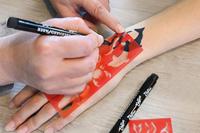 Eberhard Faber EF-559597 Tattoo Marker 2 Stuks + Sjablonen Zwart - thumbnail