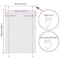 Pliss rolgordijn 95x100 cm stofbreedte 94,4 cm polyester crme - thumbnail