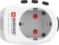 SKROSS | 1.302470 | PRO Light USB (2xA) -World | 3-pins internationale wereldreisadapter met geïntegreerde dubbele USB-oplader - Vermogen: 110V – 770W / 240V – 1680W - 2 x USB 5V / 2.4A - thumbnail