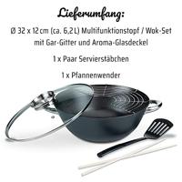 5-delige multifunctionele wok - GSW - 860956 - Gegoten staal - 32 cm - Geschikt voor alle kookplaten, inclusief inductie - thumbnail