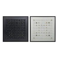 Schilderij Home ESPRIT Wit Zwart Abstract Modern 100 x 3,5 x 100 cm (2 Stuks) - thumbnail