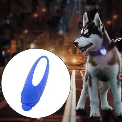 LED nachtlampje huisdier veiligheid kraag siliconen hanger (blauw)