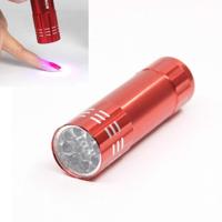 2 stuks nagel droger Mini LED zaklamp UV lamp Portable voor Nail gel Fast droger (rood) - thumbnail