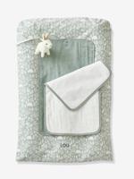 Verschoonkussen + 2 verschoonmatten IN HET BOS saliegroen - thumbnail