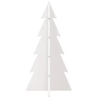 VidaXL Kerstdecoratie kerstboom 59,5 cm massief grenenhout wit - thumbnail