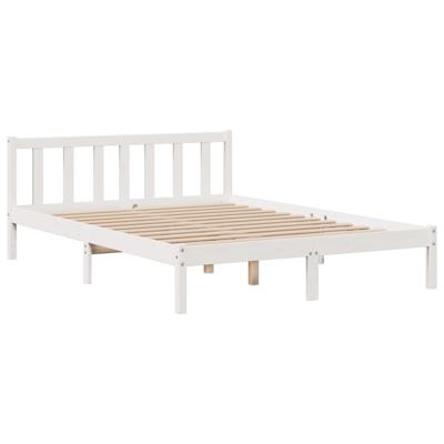 Bed met boekenkast zonder matras grenenhout wit 160x200 cm - thumbnail