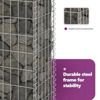 VidaXL Gabion mand 200x50x100 cm gegalvaniseerd staal - thumbnail