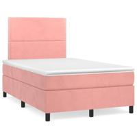 Boxspring met matras fluweel roze 120x200 cm - thumbnail