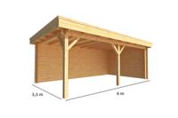 Overkapping Lisa-Evie 600 cm bij 350 cm diep plat dak Warentuin Collection - Warentuin collection - thumbnail