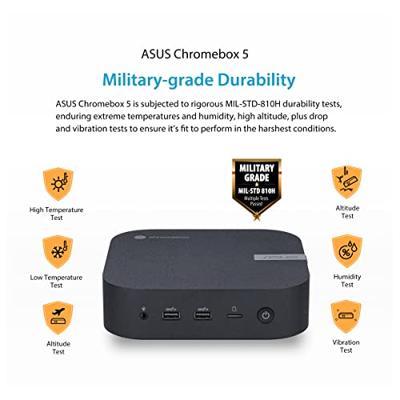 ASUS CHROMEBOX5-S3006UN Mini-desktop-pc (Intel Core i3-1220P processor, geïntegreerde Intel UHD graphics, 8GB DDR4 geheugen, 128 GB M.2 NVMe PCIe 3.0 SSD, WIFI 6E, Chrome OS) zwart