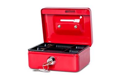 Geldkist maul muntgleuf slot 125x95x60mm rood