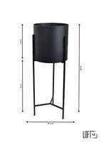 LOFT42 Joy Plantenbak Rond - Metaal - Mat Zwart - thumbnail