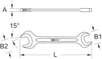 KS Tools 517.1414 517.1414 Dubbele steeksleutel Sleutelbreedte (metrisch) 14 - 15 mm - thumbnail